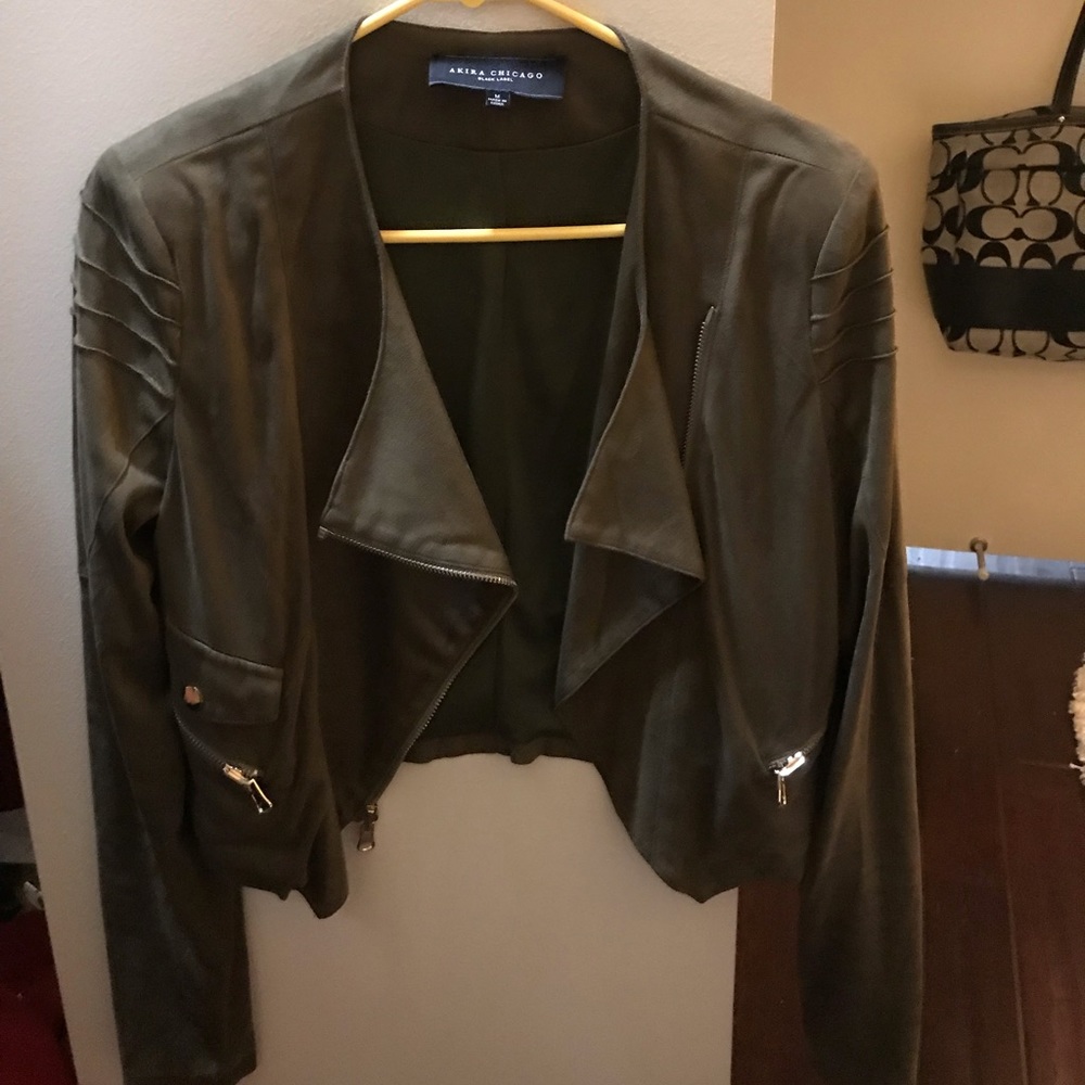 Long sleeve suede olive Akira jacket